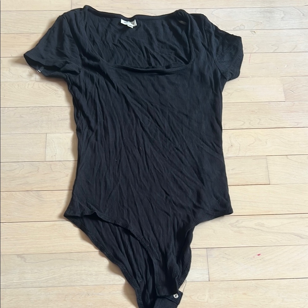 Black Women's Short Sleeve Bodysuit